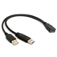 🖥️ адаптер anrank usb 3.0 female к двум usb male с дополнительным питанием - черный логотип