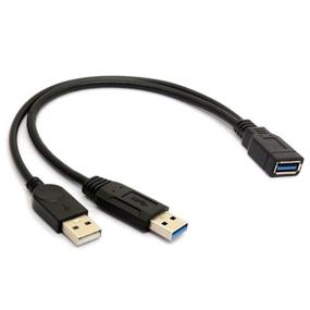 img 4 attached to 🖥️ Адаптер ANRANK USB 3.0 Female к двум USB Male с дополнительным питанием - черный