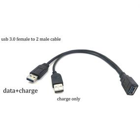 img 2 attached to 🖥️ Адаптер ANRANK USB 3.0 Female к двум USB Male с дополнительным питанием - черный