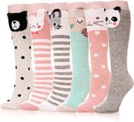 knee high cartoon animal 🧦 warm cotton socks for colorful city girls logo
