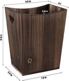 img 3 attached to 🗑️ Nandae Wooden Trash Can – Square Wastebasket in Farmhouse Style for Bedroom, Living Room, Bathroom, Kitchen, and Office (Brown) – Enhanced SEO