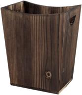 🗑️ nandae wooden trash can – square wastebasket in farmhouse style for bedroom, living room, bathroom, kitchen, and office (brown) – enhanced seo logo