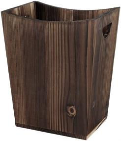 img 4 attached to 🗑️ Nandae Wooden Trash Can – Square Wastebasket in Farmhouse Style for Bedroom, Living Room, Bathroom, Kitchen, and Office (Brown) – Enhanced SEO