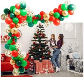 img 2 attached to Christmas Balloons Confetti Decorations Backdrop