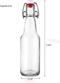 img 2 attached to Jucoan 10 Pack Clear Swing Top Glass Bottles, 8oz Glass Bottles 🍾 with Airtight Lid for Brewing Kombucha, Wine, Beverage, Oil, Vinegar - Ideal for SEO