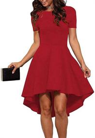 img 2 attached to 👗 ReoRia Womens Sleeve Cocktail Skater Dress: Flattering and Stylish Women's Clothing