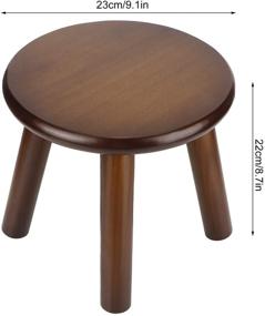 img 3 attached to Multifunctional Children's Stool for Household Use - Cute Small Wooden Bench and DIY Furniture Seat for Kids (Round, Nut-Brown Finish)