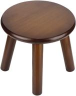 multifunctional children's stool for household use - cute small wooden bench and diy furniture seat for kids (round, nut-brown finish) логотип