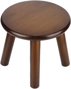 img 4 attached to Multifunctional Children's Stool for Household Use - Cute Small Wooden Bench and DIY Furniture Seat for Kids (Round, Nut-Brown Finish)