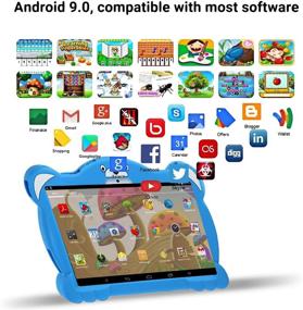 img 2 attached to 📱 10 Inch Android 9.0 Pie Tablet with 3GB RAM+32GB ROM/128GB, Dual SIM, Dual 8MP Camera, 8500mAh Battery, 4G/WiFi, Bluetooth, GPS Unlocked Tablet - Blue | IWaWa APP for Kids