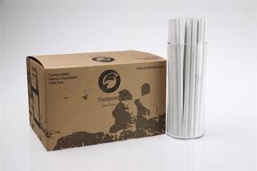 img 1 attached to Footprint Paper Straws - Giant 7.75" (500ct) Unwrapped - Biodegradable, Premium Eco-Friendly Paper Straws in Bulk for Restaurants, Juices, & Smoothies, White, Made in North America: Get Sustainable Paper Straws for Commercial Use