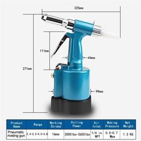 img 2 attached to 🔧 Двухсторонний гидравлический пневматический заклепочник DoubleSun Heavy-Duty - профессиональный пневматический заклепочный пистолет с наконечниками