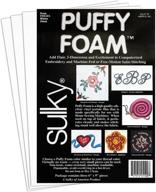 sulky of america 3mm puffy foam, 6x9, 🧵 white - premium white puffy foam for embroidery and crafts logo