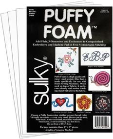 img 1 attached to Sulky Of America 3mm Puffy Foam, 6x9, 🧵 White - Premium White Puffy Foam for Embroidery and Crafts