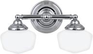 💡 stylish and versatile: sea gull lighting academy wall/bath vanity fixture in chrome - two-light design logo