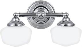 img 2 attached to 💡 Stylish and Versatile: Sea Gull Lighting Academy Wall/Bath Vanity Fixture in Chrome - Two-Light Design