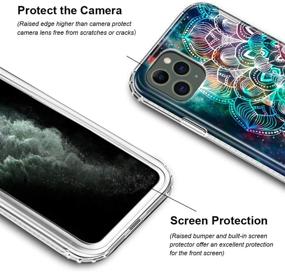 img 1 attached to 📱 LOEV iPhone 11 Pro Case with Built-in Screen Protector: Ultimate Protection for iPhone 11 Pro 5.8" 2019 - Heavy Duty Defender with Shockproof PC and Anti-Scratch TPU Bumper - Stylish Mandala Design