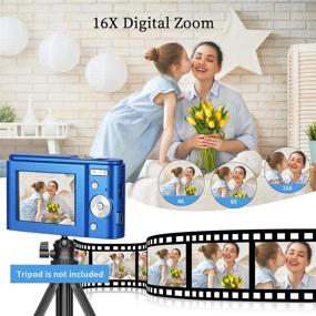 img 1 attached to 📷 Pocket-Sized FHD 1080P Digital Camera with 36.0 MP and 16X Digital Zoom - Ideal for Vlogging, Kids, Teens - Blue - Includes 32GB SD Card