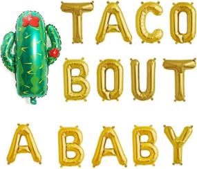 img 1 attached to 🌮 16-inch Taco Bout A Baby Foil Balloons, Baby Letter Balloons, Fiesta Theme Baby Shower, Baby Announcement, Pregnancy Announcement Ideas, Non-Floatable, Gold