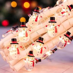 img 4 attached to Gorgeous Moment Snowman String Lights - Christmas Decor, Indoor USB & Battery Operated Twinkle Fairy String Xmas Tree Decoration, 10ft 30 LED Dimmable Lights with Remote Control and 8 Lighting Modes