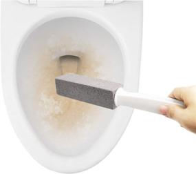 img 2 attached to Extra Long Handle Pumice Stone Toilet Cleaner - 2 Pack by Comfun