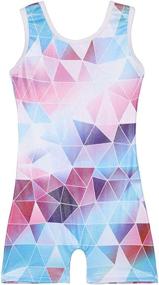 img 3 attached to TFJH E Girls Gymnastics Leotards with Shorts: Snowflake Tumbling Biketard for Practice Outfit