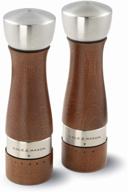 🌰 cole & mason oldbury wood salt and pepper grinder set - premium mills with gourmet precision mechanisms, gift box, and sea salt & peppercorns - brown logo