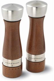 img 4 attached to 🌰 COLE & MASON Oldbury Wood Salt and Pepper Grinder Set - Premium Mills with Gourmet Precision Mechanisms, Gift Box, and Sea Salt & Peppercorns - Brown