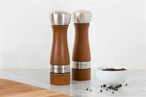 img 1 attached to 🌰 COLE & MASON Oldbury Wood Salt and Pepper Grinder Set - Premium Mills with Gourmet Precision Mechanisms, Gift Box, and Sea Salt & Peppercorns - Brown