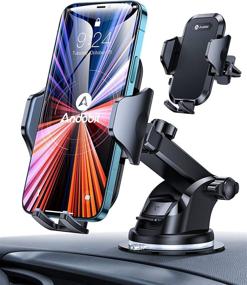 img 4 attached to Автомобильный держатель Andobil Ultra-Stable для телефона - универсальный держатель для сотового телефона, подходящий для автомобильной приборной панели, воздушного отверстия, лобового стекла - подходит для iPhone 13, 12, Galaxy S21 и других моделей.