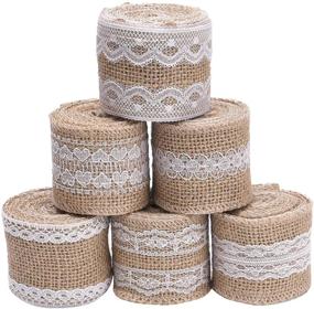 img 4 attached to 🎀 Livder Natural Jute Burlap Ribbon with White Lace - Perfect for DIY Home Decor, Weddings, and Gift Packaging