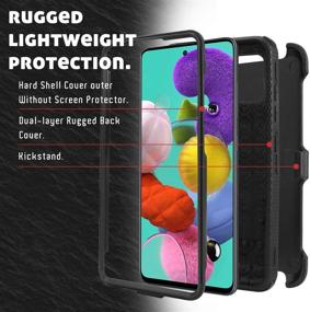 img 1 attached to 📱 Venoro Galaxy A51 Case - Heavy Duty Kickstand Cover with Swivel Belt Clip for Samsung Galaxy A51 6.5inch - Shockproof Full Body Protection (Black)