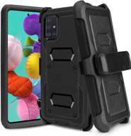 📱 venoro galaxy a51 case - heavy duty kickstand cover with swivel belt clip for samsung galaxy a51 6.5inch - shockproof full body protection (black) logo