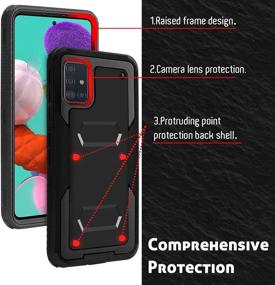 img 2 attached to 📱 Venoro Galaxy A51 Case - Heavy Duty Kickstand Cover with Swivel Belt Clip for Samsung Galaxy A51 6.5inch - Shockproof Full Body Protection (Black)