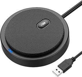 img 4 attached to Enhanced USB Conference Microphone: 360° Omnidirectional Desktop PC & Laptop Mic with Mute, Plug & Play - Mac OS X & Windows Compatible for Video Meeting, Gaming, Chatting, Skype