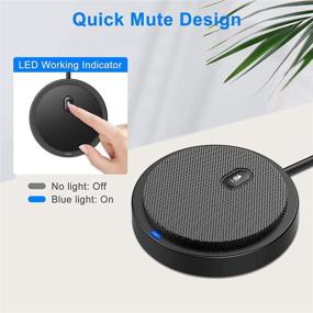 img 2 attached to Enhanced USB Conference Microphone: 360° Omnidirectional Desktop PC & Laptop Mic with Mute, Plug & Play - Mac OS X & Windows Compatible for Video Meeting, Gaming, Chatting, Skype