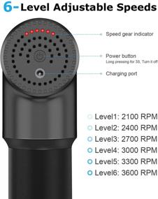 img 2 attached to 🔥 Arkare Handheld Deep Tissue Muscle Massager – 6 Speed Levels, 4 Massage Heads for Pain Relief, Post-Workout Recovery, Office/Home Gym, Super Quiet Brushless Motor, Sports Drill