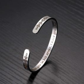 img 3 attached to ❤️ God Has You in His Arms I Have You in My Heart Cuff Bangle Bracelet: A Thoughtful Memorial Gift for Women and Girls