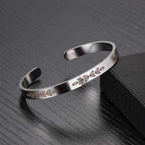 img 1 attached to ❤️ God Has You in His Arms I Have You in My Heart Cuff Bangle Bracelet: A Thoughtful Memorial Gift for Women and Girls