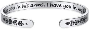 img 4 attached to ❤️ God Has You in His Arms I Have You in My Heart Cuff Bangle Bracelet: A Thoughtful Memorial Gift for Women and Girls