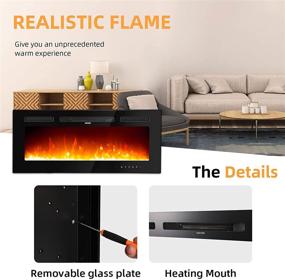 img 1 attached to 🔥 30-Inch Free-Standing Electric Fireplace: Recessed & Wall Mounted Insert Heater with Touch Screen Control Panel, Crystal Options & Faux Fire Log, 9 Flame Colors