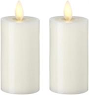 🕯️ liown votive flameless candles set: unscented moving flame candles with timer (pack of 2), 2"x4", ivory логотип