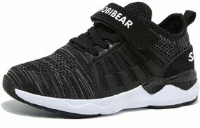 img 4 attached to HOBIBEAR Breathable Knit Sneakers for Kids: Lightweight Mesh Athletic Shoes for Running