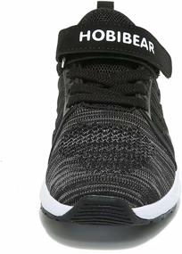 img 1 attached to HOBIBEAR Breathable Knit Sneakers for Kids: Lightweight Mesh Athletic Shoes for Running