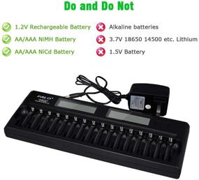 img 3 attached to 🔋 PALO 16 Bay Fast LCD Battery Charger: AA/AAA Ni-MH/Ni-Cd Rechargeable Batteries with Discharge Function