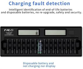 img 2 attached to 🔋 PALO 16 Bay Fast LCD Battery Charger: AA/AAA Ni-MH/Ni-Cd Rechargeable Batteries with Discharge Function