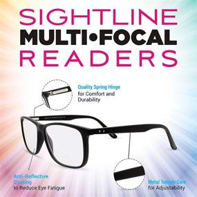 img 3 attached to Premium Sightline Six-006 Multifocus Reading Glasses: Large Fit 3.00 Magnification with Quality Frame