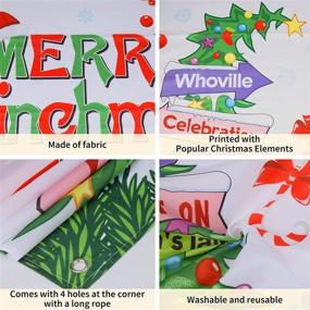 img 2 attached to 🎄 Merry Grinchmas Party Door Cover: Festive Christmas Supplies for Winter Celebrations with Xmas Tree Snowflakes and Photogenic Studio Props