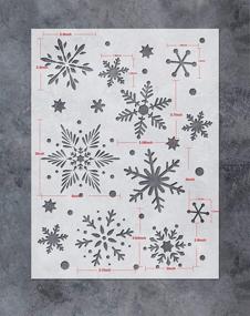img 1 attached to GSS Designs Снежинки Арт Шаблон - Многоразовые шаблоны 12x16 дюймов для рождественского украшения - Шаблоны для рисования снежинки для мебели, стен, окон, тканей и дерева (SL-072)