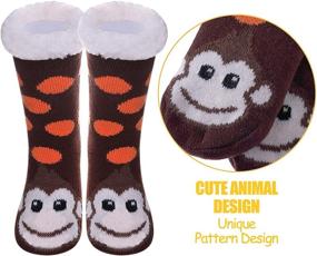 img 1 attached to RONGBLUE Christmas Slipper Animal Sherpa Girls' Clothing in Socks & Tights